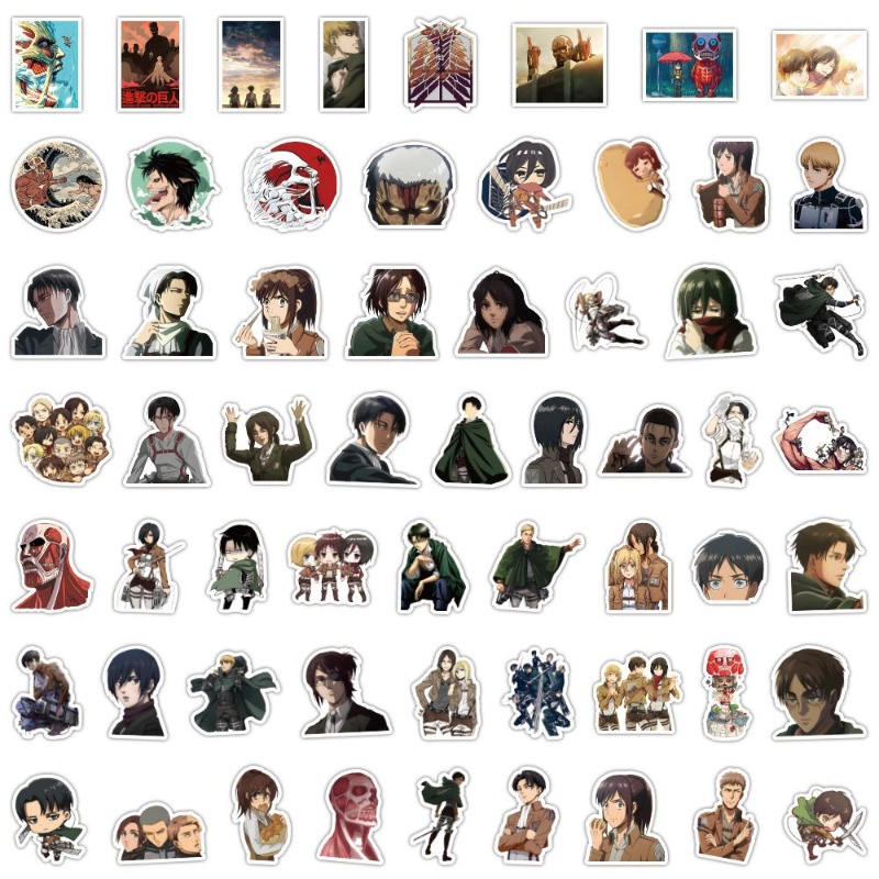Luggage Cover Protector - 60 autocollants anime Attack on Titan,