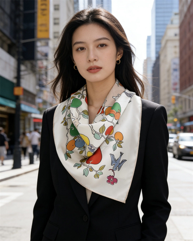 Foulard en soie imprimé double - Travel Accessories Aesthetic avis et prix